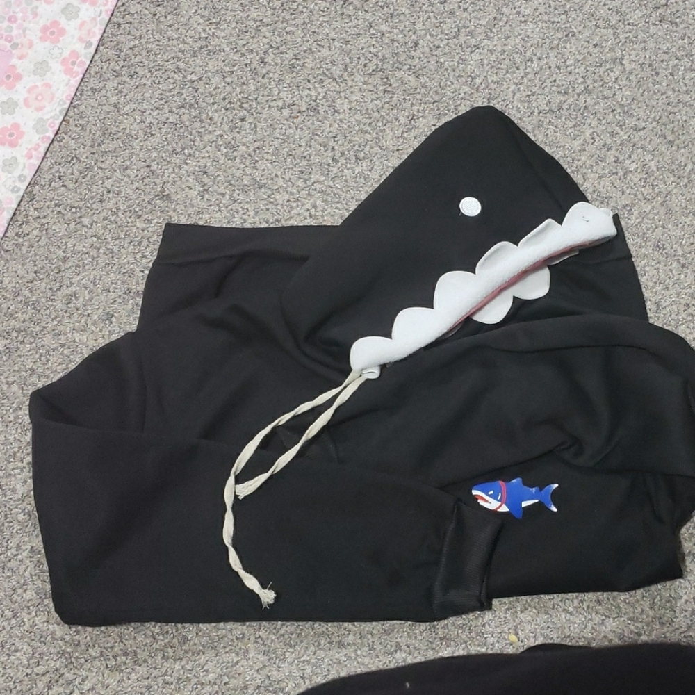 Black Shark Design Teen Hoodie